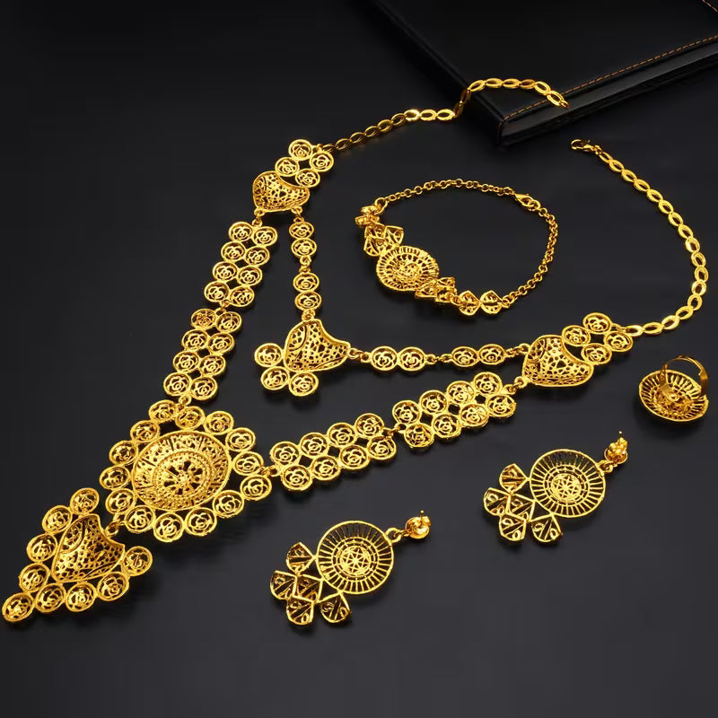 Elegant Arabian Style Wedding Jewelry Set: