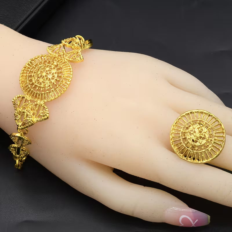 Elegant Arabian Style Wedding Jewelry Set: