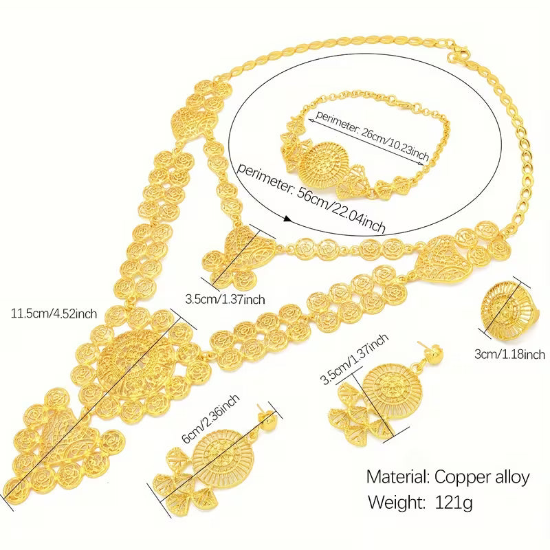 Elegant Arabian Style Wedding Jewelry Set: