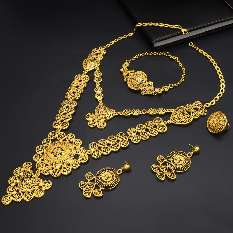 Elegant Arabian Style Wedding Jewelry Set: